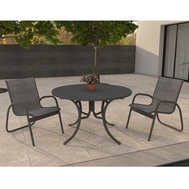 Telescope Casual Gardenella Patio Dininig Set in Graphite with Collect Charcoal Slings