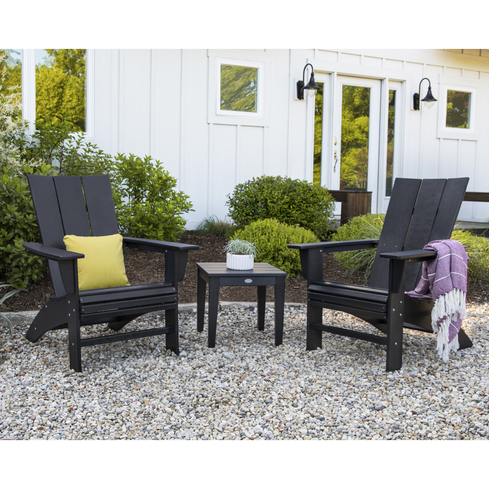 POLYWOOD Modern Curveback Adirondack Patio Set PWS420 1   PWS420 1 