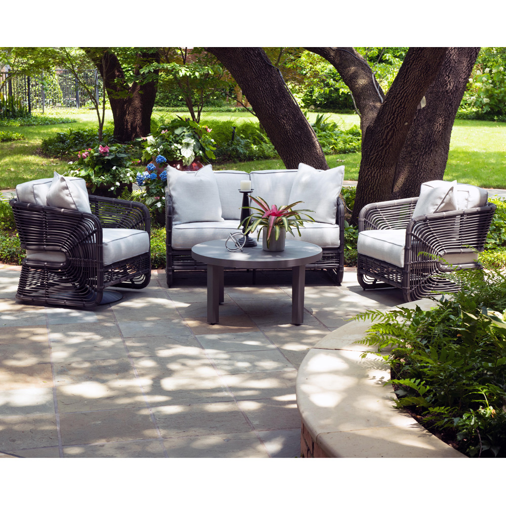 Woodard Carver Modern Outdoor Wicker Patio Set | WD-CARVER-SET1