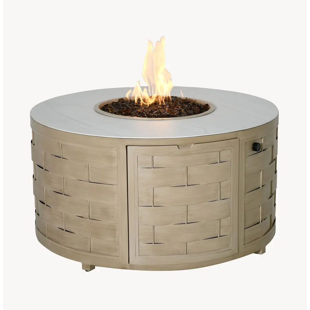 Castelle Biscayne 42" Round Coffee Table with Firepit - C5CF42WL