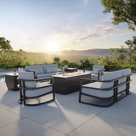 Gala Modern Patio Set with Fire Table