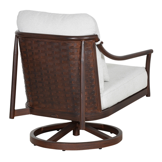 Largo Lounge Swivel Rocker with Accent Pillow back angle