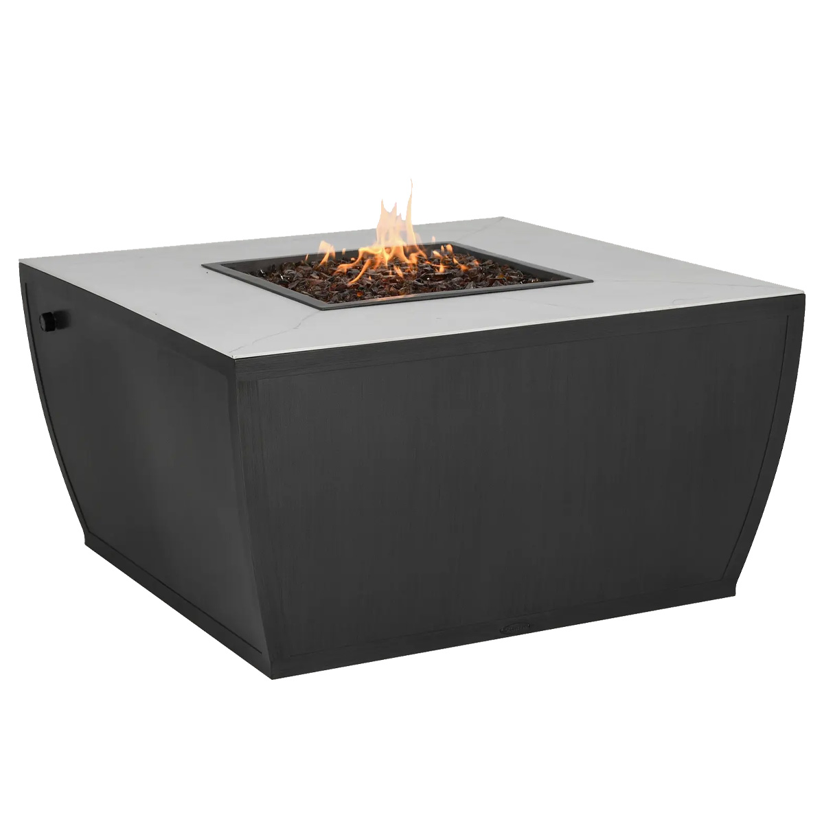 Castelle Largo Smooth Aluminum 42" Square Coffee Table with Firepit - A4SF42WL