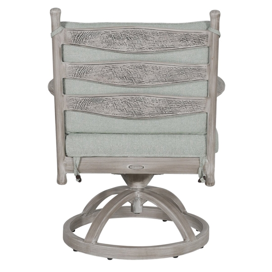 Lodge Formal Arm Dining Swivel Rocker back