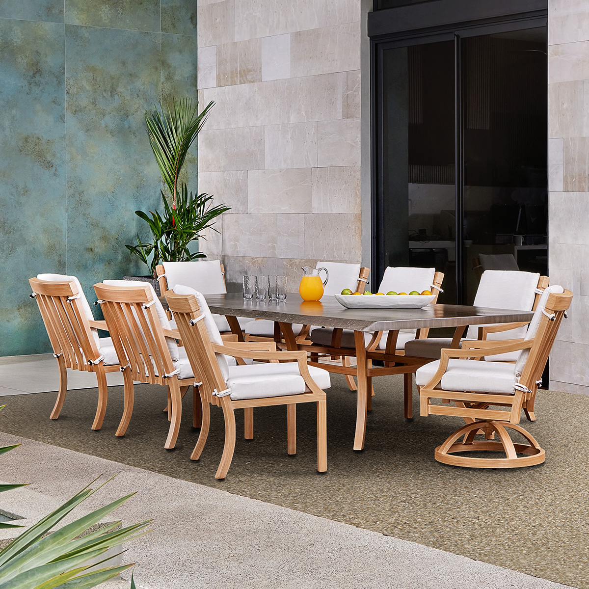 Castelle Nicoya Formal Patio Dining Set for 8 - CS-NICOYA-SET1