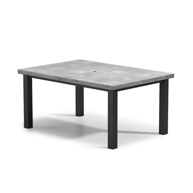 Homecrest Concrete 62" x 42" Rectangular Dining Post Base Table with Umbrella Hole - 254262DCT