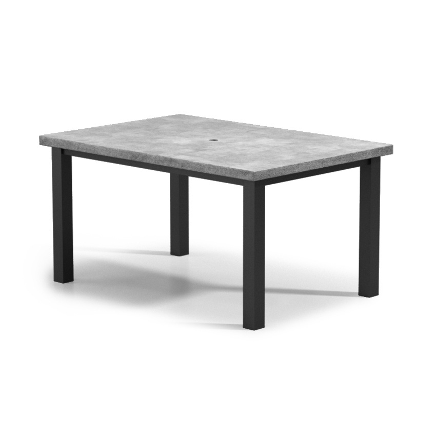 Homecrest Concrete 62" x 42" Rectangular Cafe Post Base Table with Umbrella Hole - 254262FCT