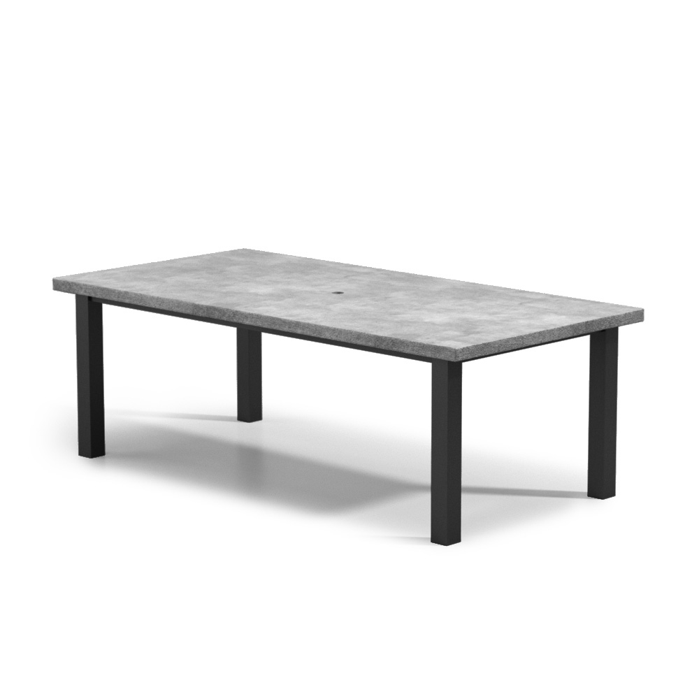 Homecrest Concrete 84" x 42" Rectangular Dining Post Base Table with Umbrella Hole - 254284DCT