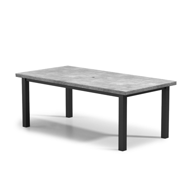 Homecrest Concrete 84" x 42" Rectangular Cafe Post Base Table with Umbrella Hole - 254284FCT
