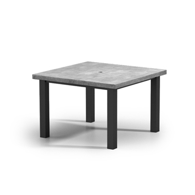 Homecrest Concrete 42" Square Cafe Post Base Table with Umbrella Hole - 2542SDCT