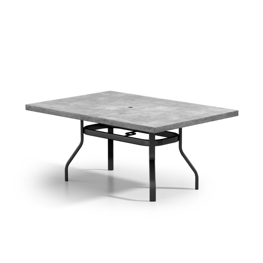 Homecrest Concrete 62" x 42" Rectangular Dining Universal Base Table with Umbrella Hole - 374262DCT