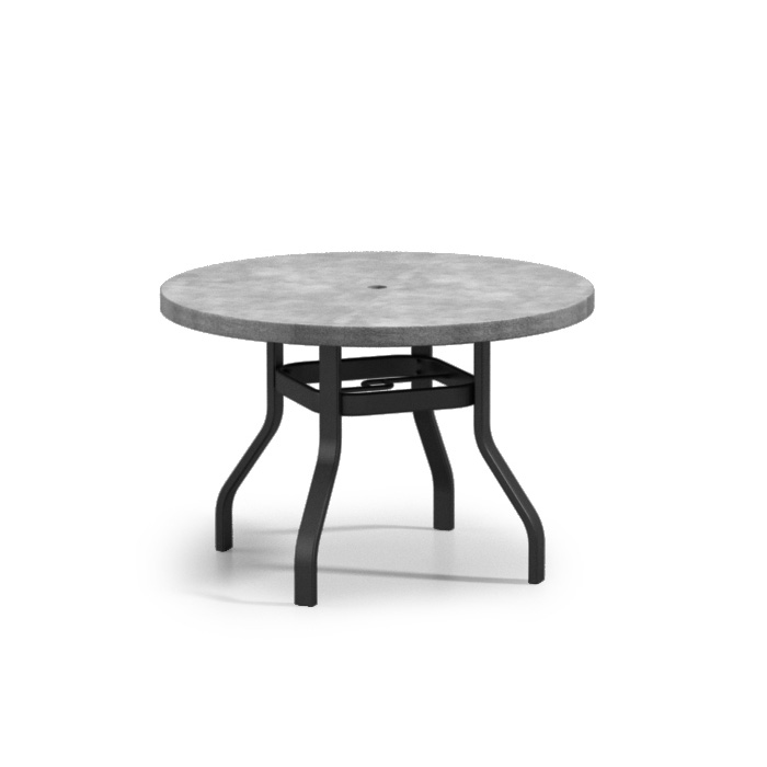 Homecrest Concrete 42" Round Dining Universal Base Table with Umbrella Hole - 3742RDCT
