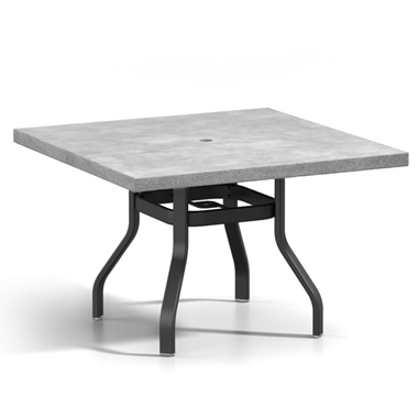 Homecrest Concrete 42" Square Dining Post Base Table with Umbrella Hole - 3742SDCT