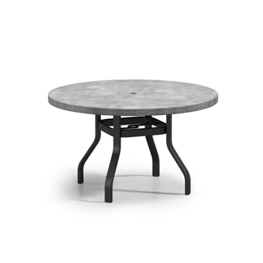 Homecrest Concrete 48" Round Dining Universal Base Table with Umbrella Hole - 3748RDCT
