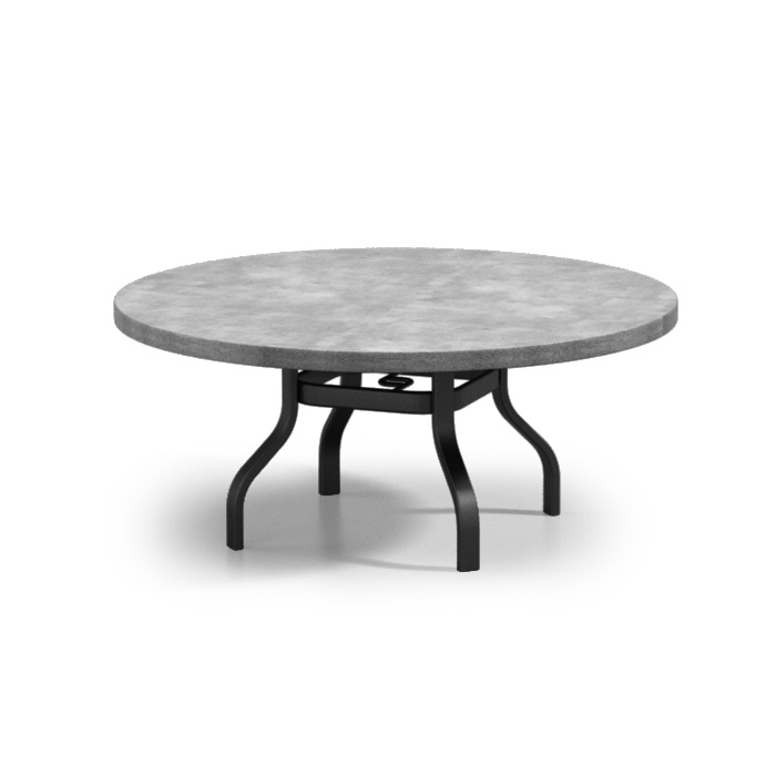 Homecrest Concrete 54" Round Chat Universal Base Table - No Umbrella Hole - 3754RCCTNU