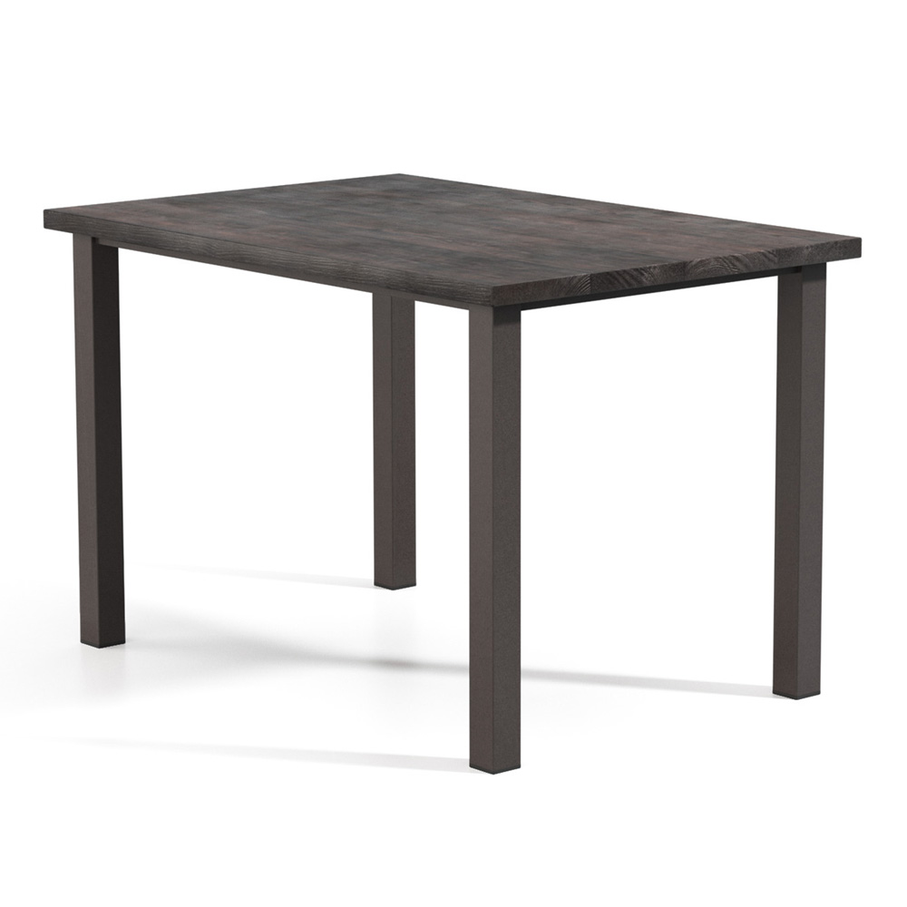 Homecrest Timber 62" x 42" Rectangular Bar Post Base Table - No Umbrella Hole - 254262BRTMNU