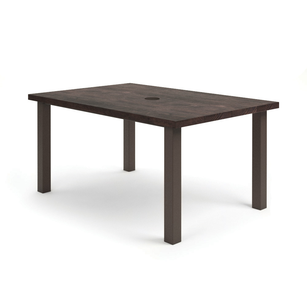 Homecrest Timber 62" x 42" Rectangular Cafe Post Base Table with Umbrella Hole - 254262FTM