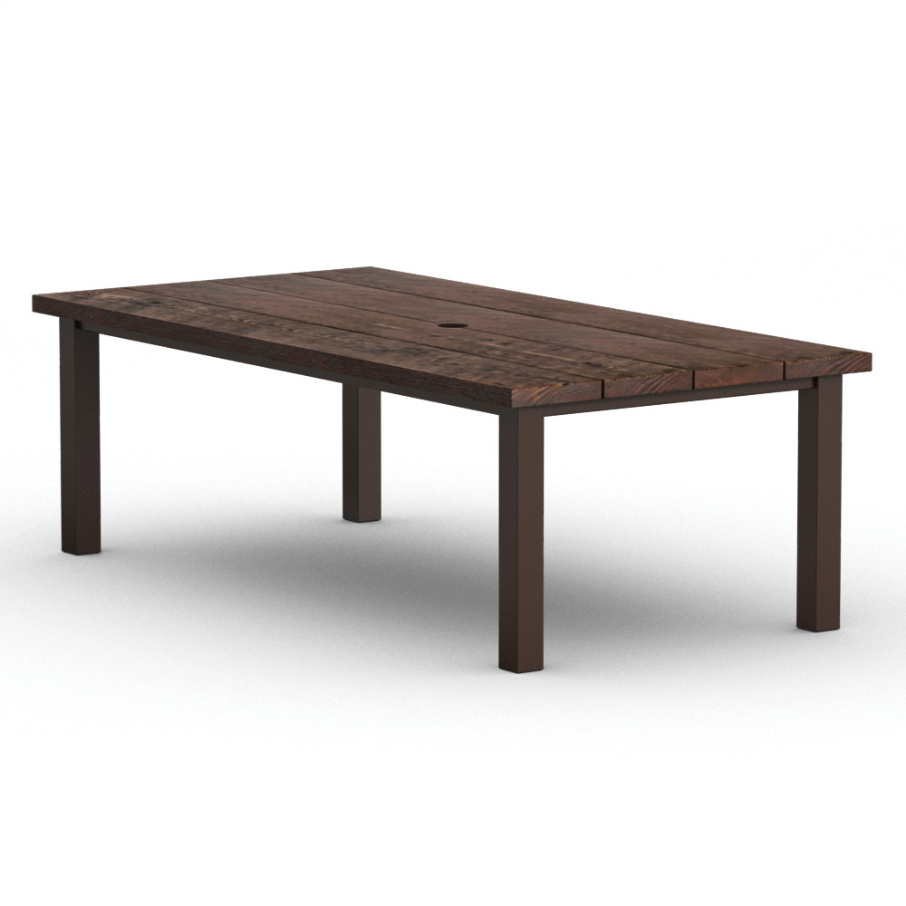 Homecrest Timber 84" x 42" Rectangular Dining Post Base Table with Umbrella Hole - 254284DTM