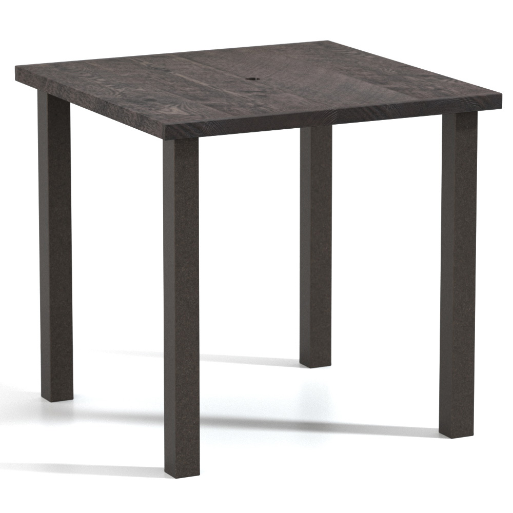 Homecrest Timber 42" Square Bar Post Base Table with Umbrella Hole - 2542SBRTM