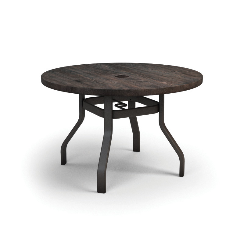 Homecrest Timber 42" Round Dining Universal Base Table with Umbrella Hole - 3742RDTM