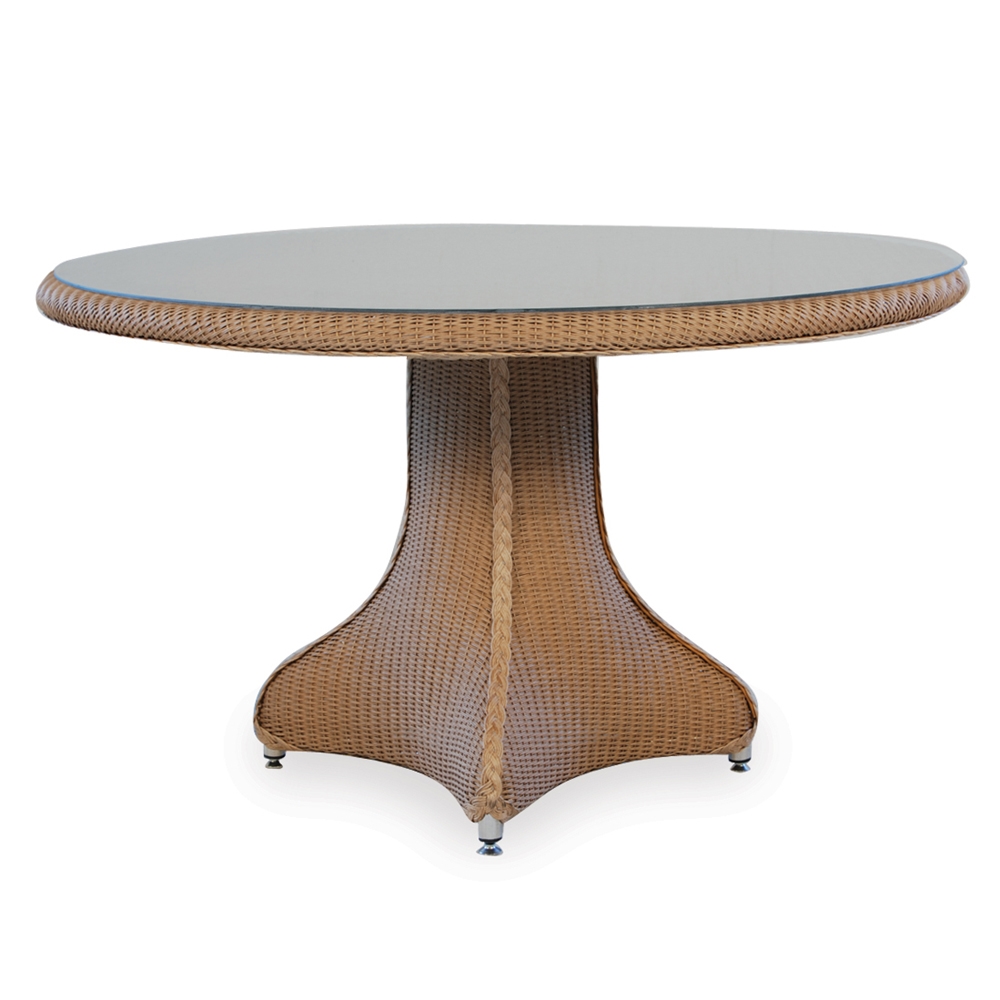 Lloyd Flanders 48 Round Wicker Pedestal Dining Table 86219