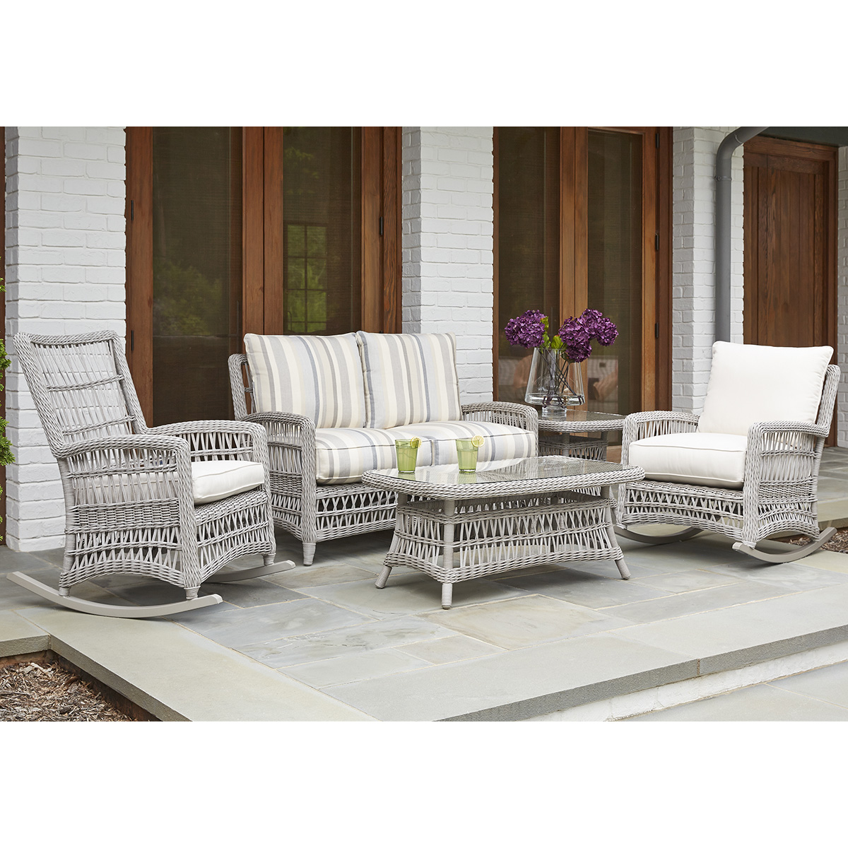 Lloyd Flanders Mackinac Loveseat and Rocking Chair Patio Set