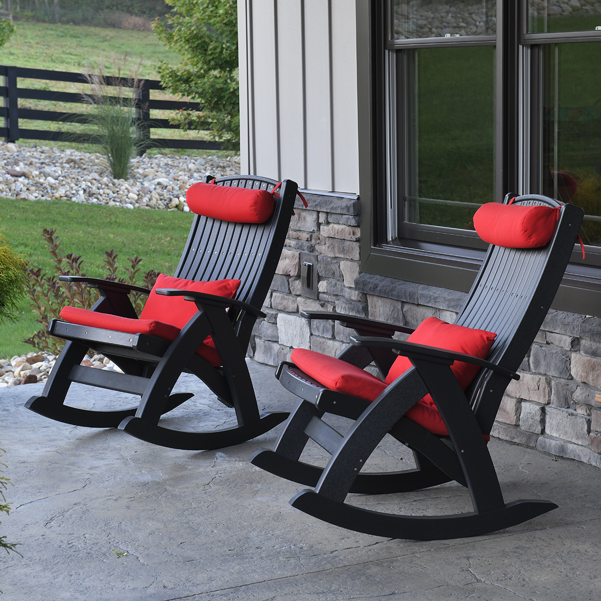 LuxCraft Set of 2 Comfort Rockers with Cushions - LC-CLASSIC-SET38