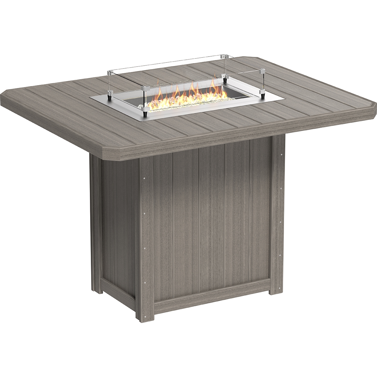 LuxCraft Lumin Rectangle 62" Bar Fire Table - LFT62RB