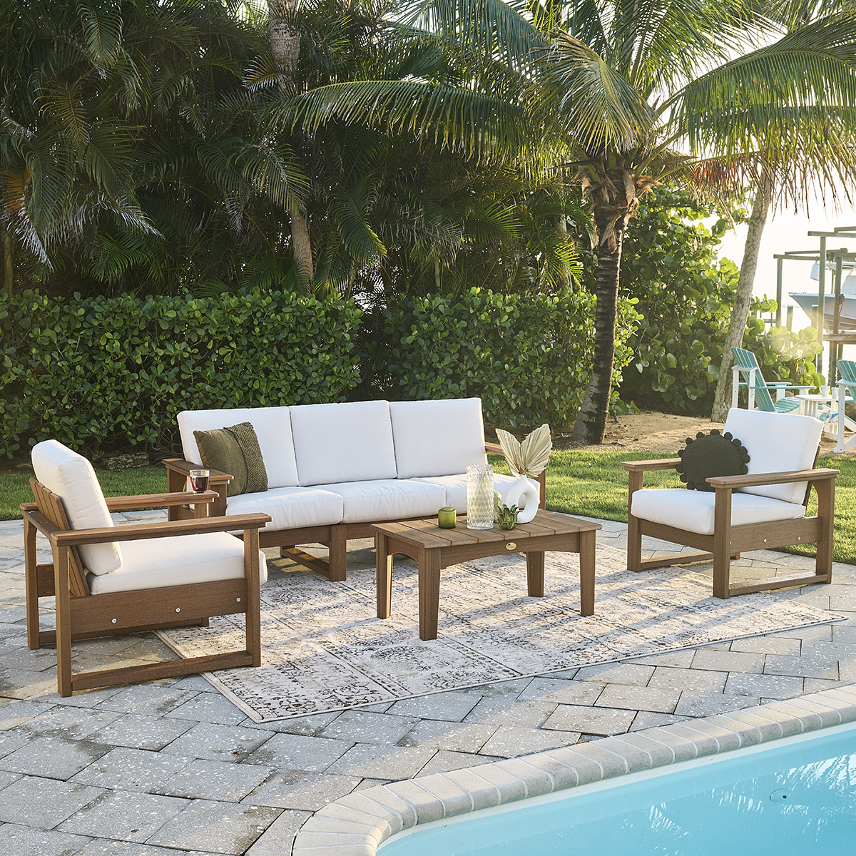 LuxCraft Lanai Deep Seating Polymer Patio Set - LC-LANAI-SET6