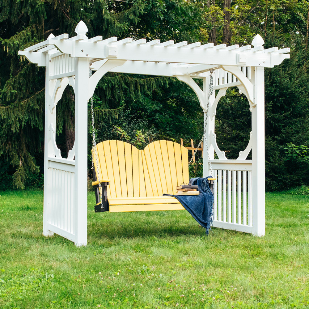 White vinyl porch deals swing