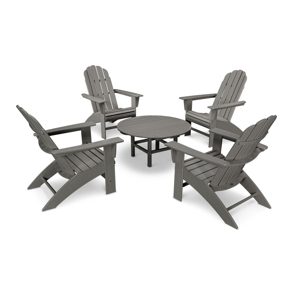 POLYWOOD Vineyard Large Adirondack Chair Set with Conversation