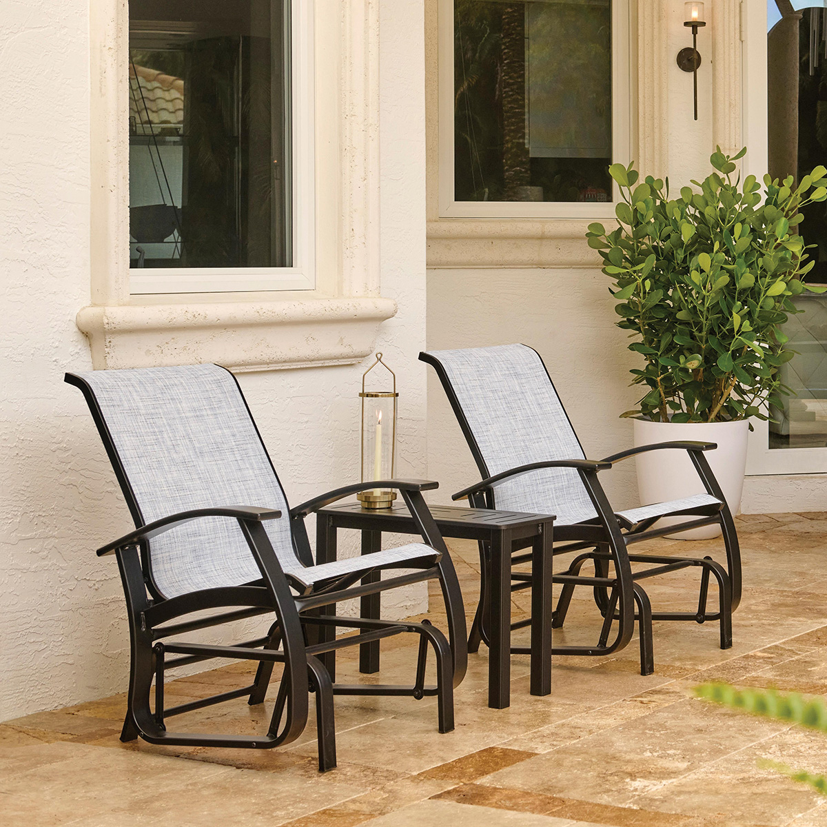 Telescope Casual Belle Isle Sling Glider Patio Set - TC-BELLESLING-SET11