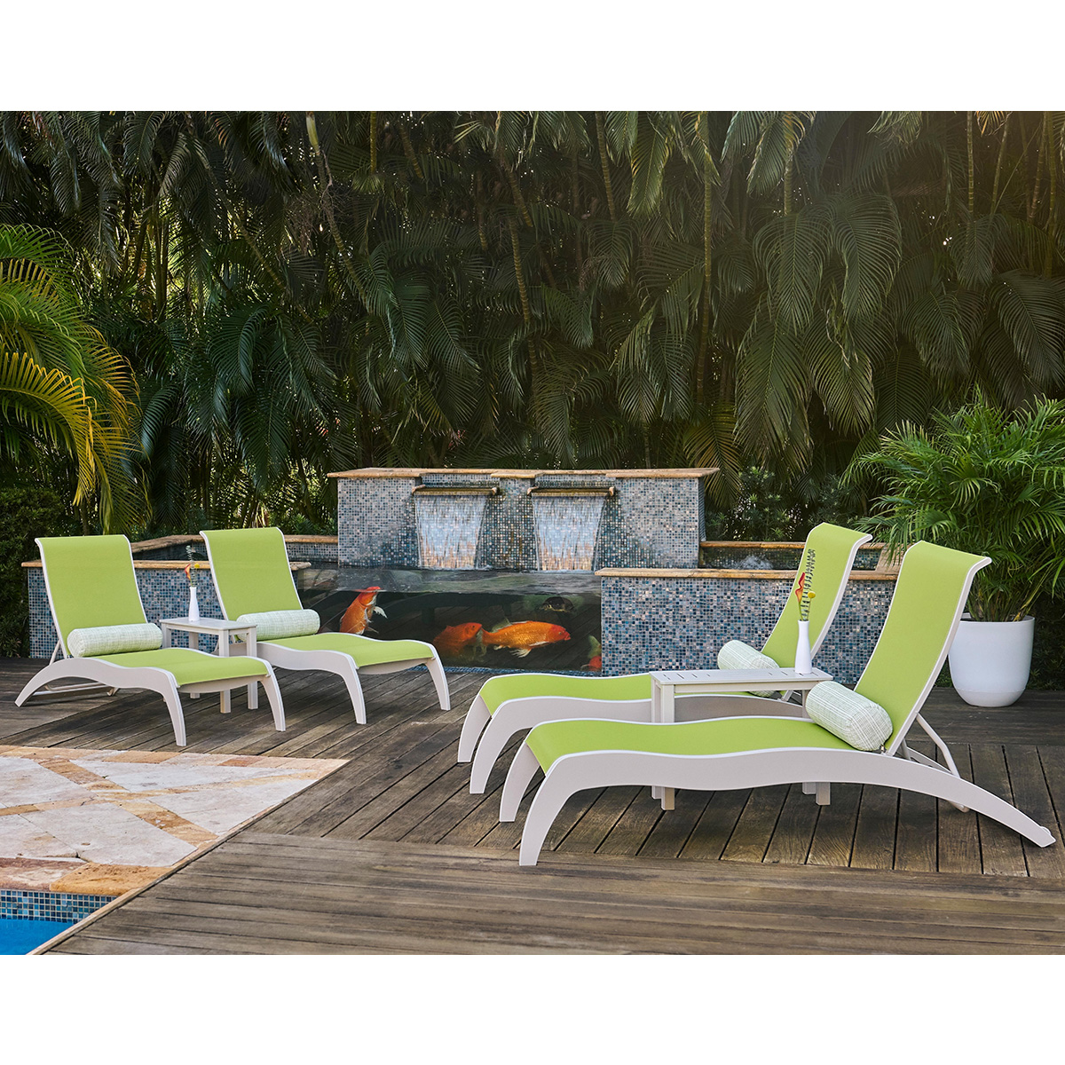 Telescope Casual MGP Dune Set of 4 Chaise Loungers with Tables