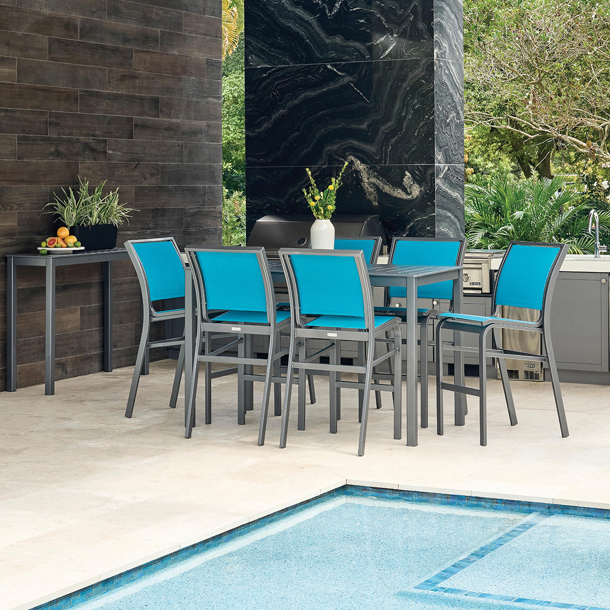 Telescope Casual Kendall Sling Balcony Patio Set for 6 - TC-KENDALL-SET11