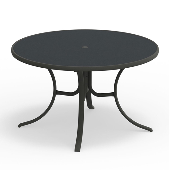 48" Round Value Hammered Dining Table with Graphite Frame and Graphite MGP Top