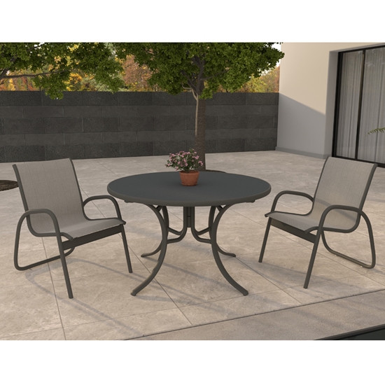 Telescope Casual Gardenella Patio Dininig Set in Graphite with Alloy Slings