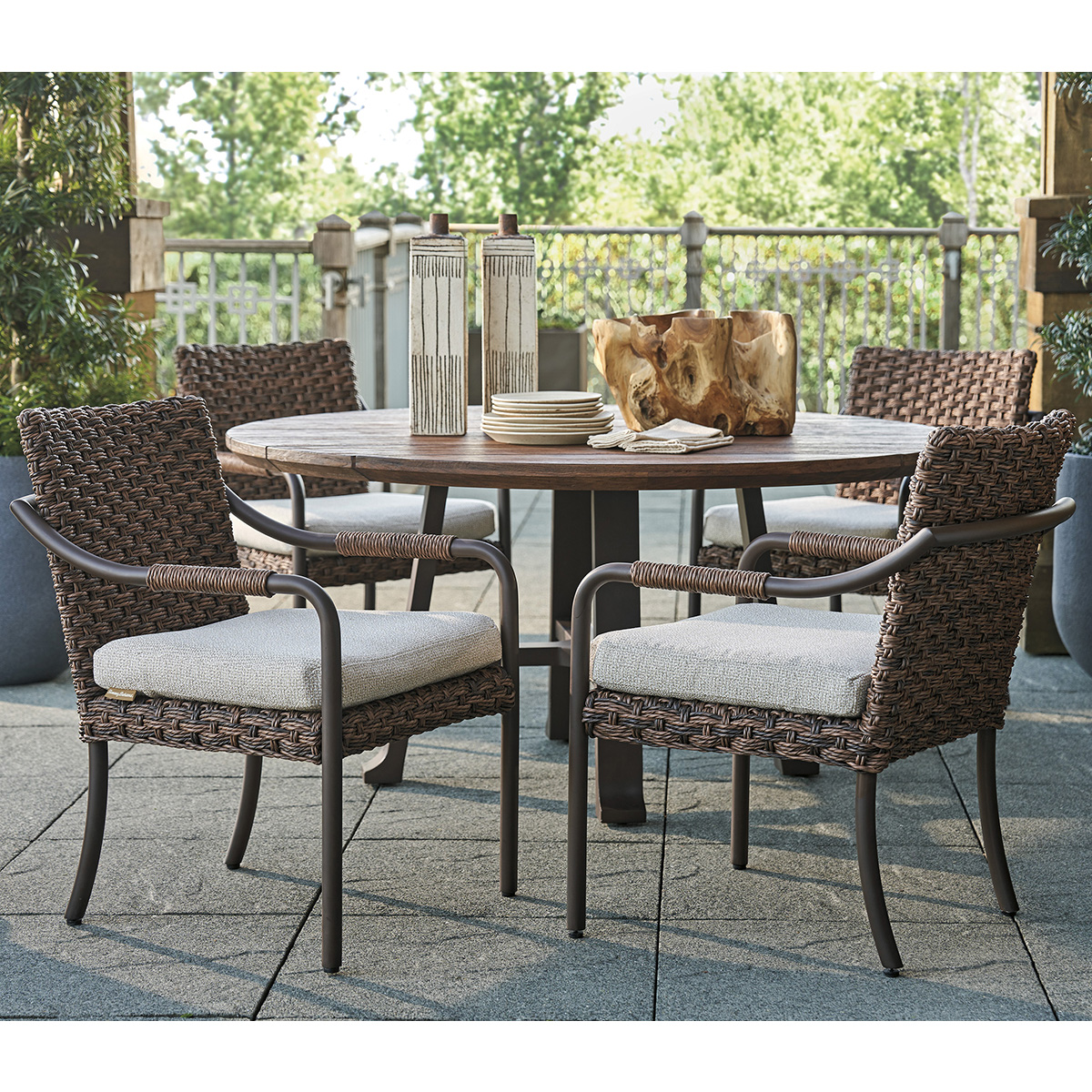 Tommy Bahama Kilimanjaro Round Wicker Dining Set for 4 - TB-KILIMANJARO-SET2