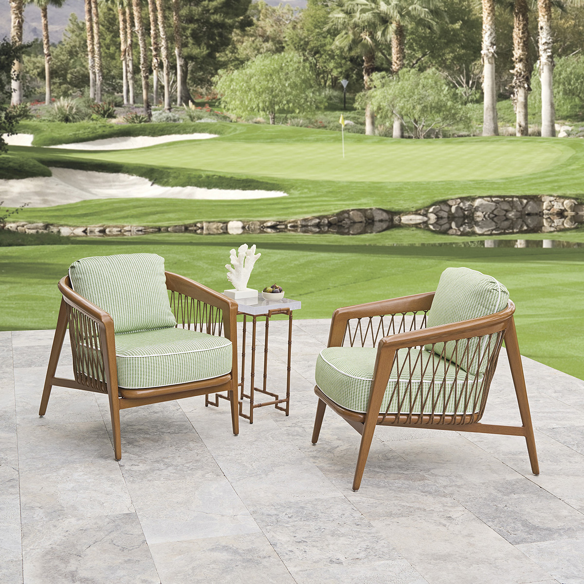 Tommy Bahama Palm Desert Poolside Occasional Chair Set with Table - TB-PALMDESERT-SET3