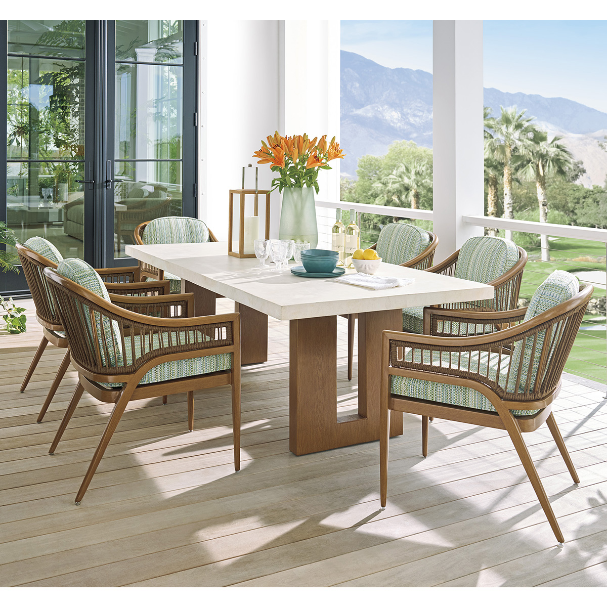 Tommy Bahama Palm Desert Poolside Rectangle Dining Set for 6 - TB-PALMDESERT-SET7