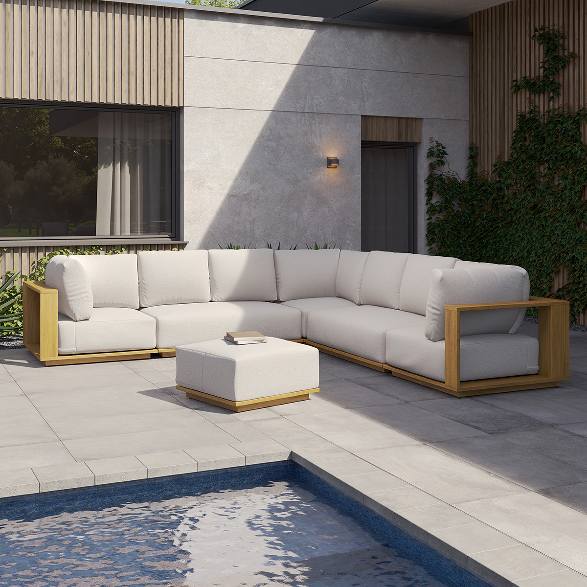 Tropitone Arlo Teak Modern Patio Sectional - TT-ARLO-SET1