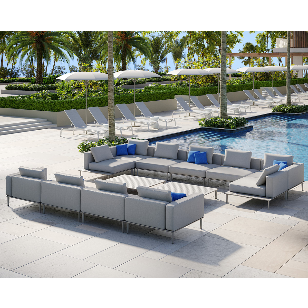 Tropitone Platform Sectional and Sofa Patio Set - TT-PLATFORM-SET4