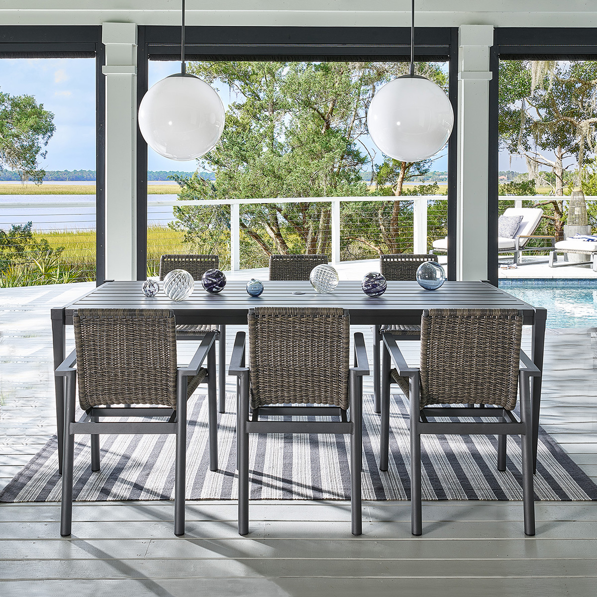 Universal Coastal Living Panama Dining Set for 6 - UN-COASTAL-SET4