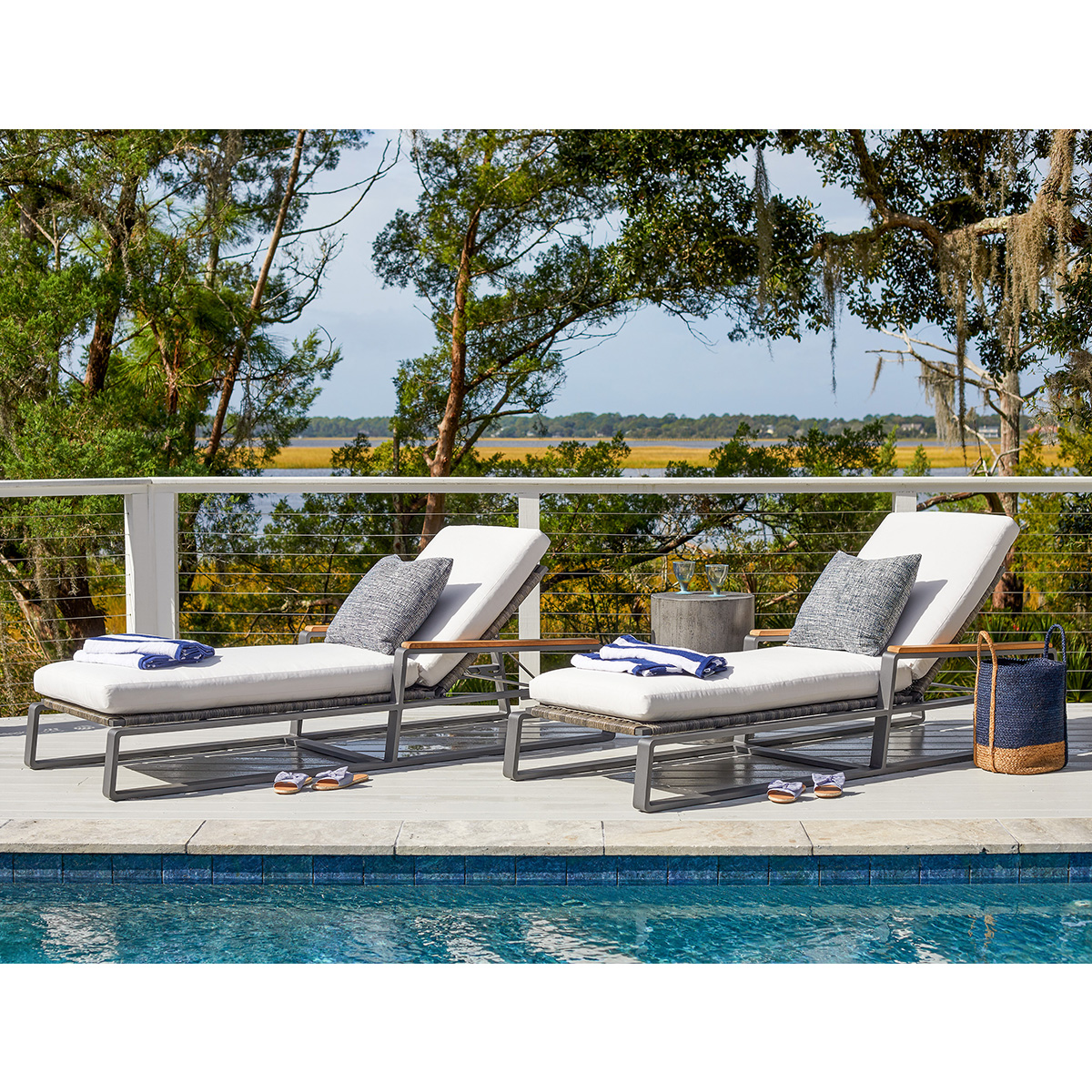 Universal San Clemente Chaise Lounge Set for 2 - UN-SANCLEMENTE-SET5