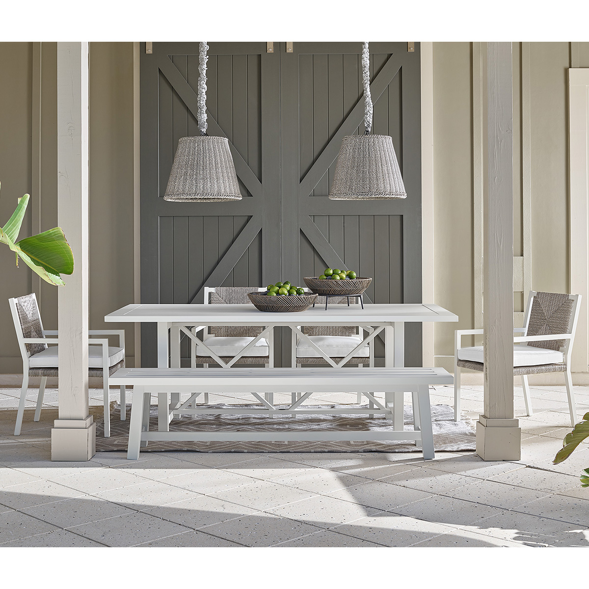 Universal Tybee Outdoor Dining Set with Bench