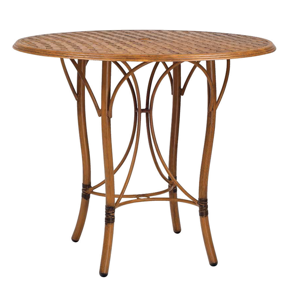 Woodard Deluxe 36 inch round Trellis Top Bar Table | 820536A