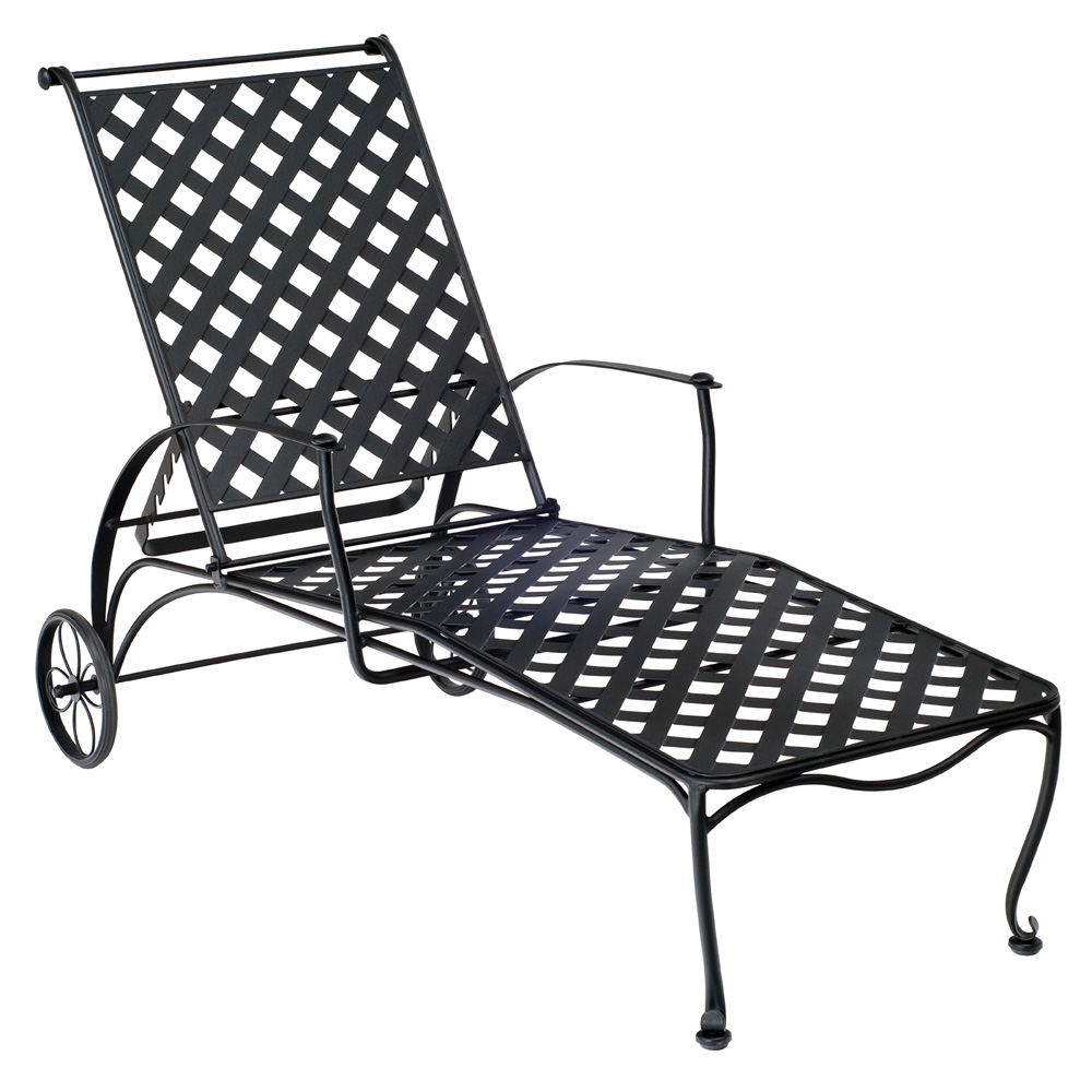 Wrought Iron Chaise Lounge With Wheels - Woodard Maddox Wrought Iron Adjustable Chaise Lounge 