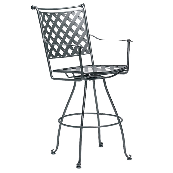 Woodard Maddox Wrought Iron Swivel Bar Stool 7f0388